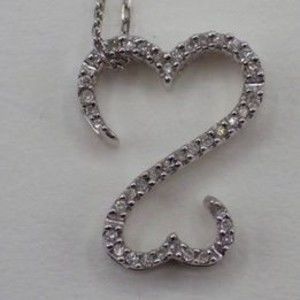 14k White Gold Lab Created Diamond Necklace 19.2 inches